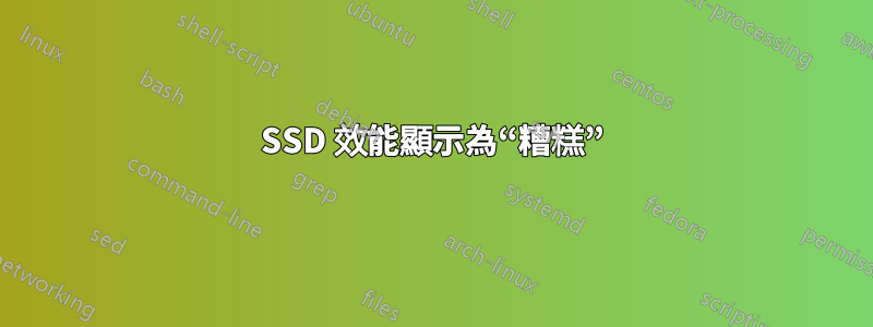 SSD 效能顯示為“糟糕”