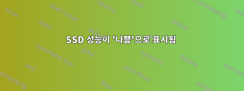 SSD 성능이 '나쁨'으로 표시됨