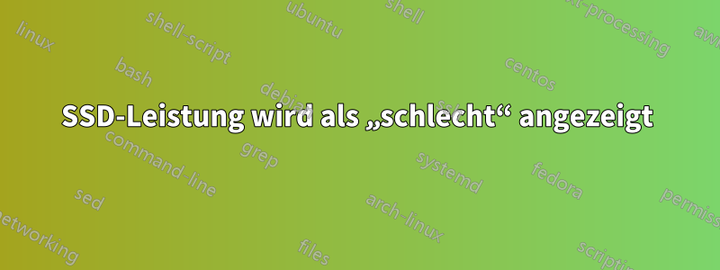 SSD-Leistung wird als „schlecht“ angezeigt