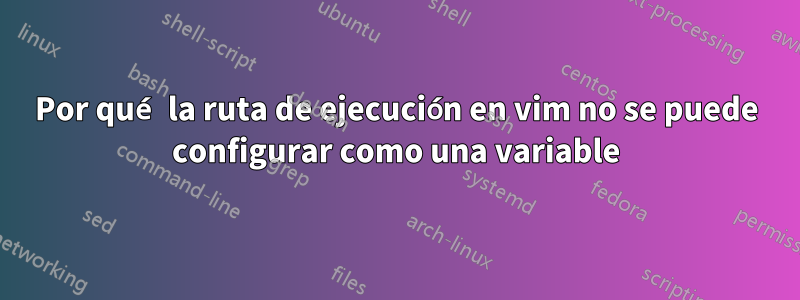 Por qué la ruta de ejecución en vim no se puede configurar como una variable