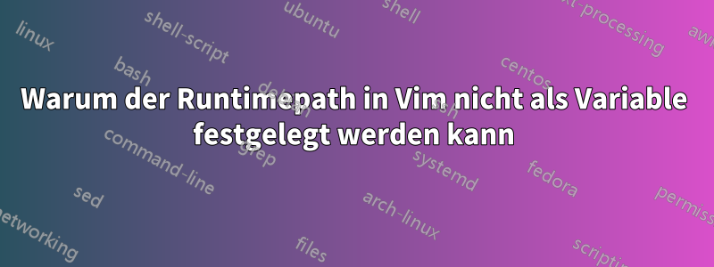 Warum der Runtimepath in Vim nicht als Variable festgelegt werden kann