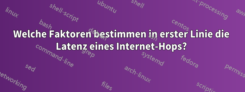 Welche Faktoren bestimmen in erster Linie die Latenz eines Internet-Hops?