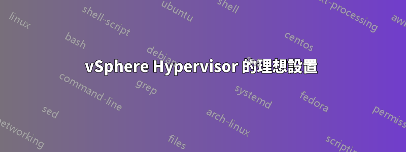 vSphere Hypervisor 的理想設置