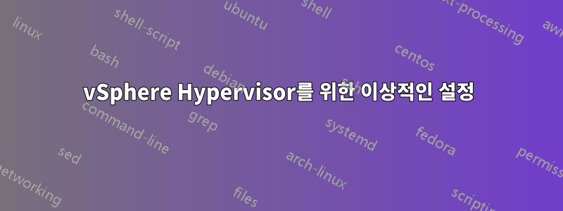 vSphere Hypervisor를 위한 이상적인 설정