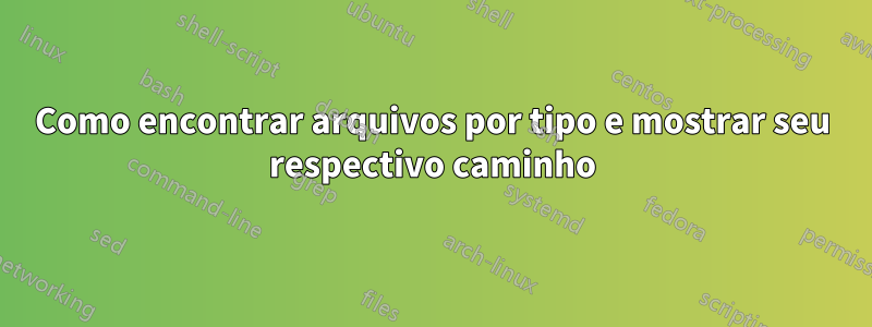 Como encontrar arquivos por tipo e mostrar seu respectivo caminho