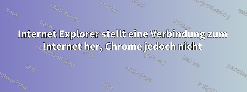 Internet Explorer stellt eine Verbindung zum Internet her, Chrome jedoch nicht