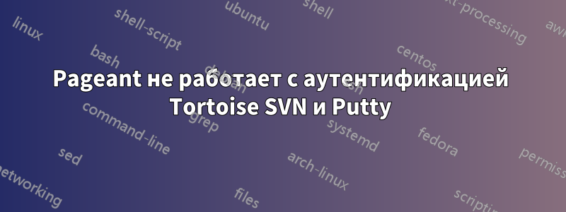 Pageant не работает с аутентификацией Tortoise SVN и Putty