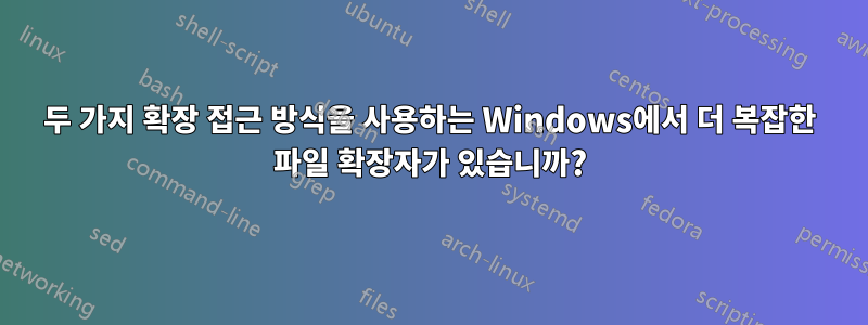 두 가지 확장 접근 방식을 사용하는 Windows에서 더 복잡한 파일 확장자가 있습니까?