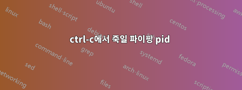 ctrl-c에서 죽일 파이핑 pid