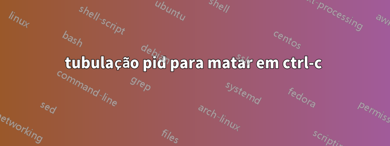 tubulação pid para matar em ctrl-c