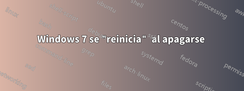 Windows 7 se "reinicia" al apagarse