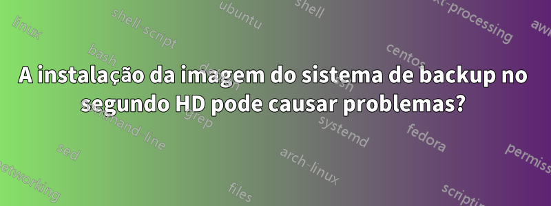 A instalação da imagem do sistema de backup no segundo HD pode causar problemas?