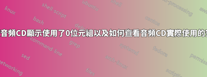 為什麼音頻CD顯示使用了0位元組以及如何查看音頻CD實際使用的空間？