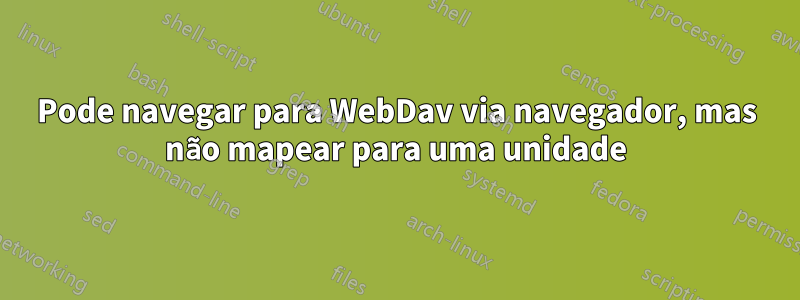 Pode navegar para WebDav via navegador, mas não mapear para uma unidade