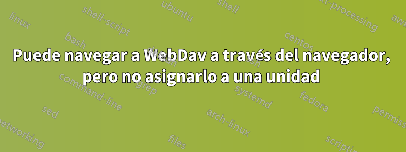 Puede navegar a WebDav a través del navegador, pero no asignarlo a una unidad