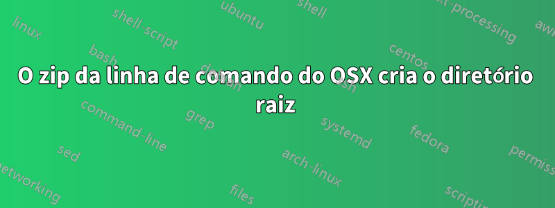 O zip da linha de comando do OSX cria o diretório raiz