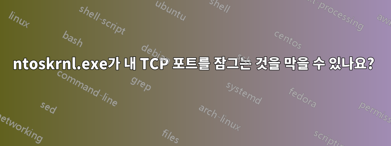 ntoskrnl.exe가 내 TCP 포트를 잠그는 것을 막을 수 있나요?