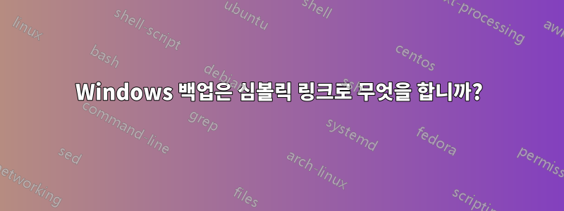 Windows 백업은 심볼릭 링크로 무엇을 합니까?