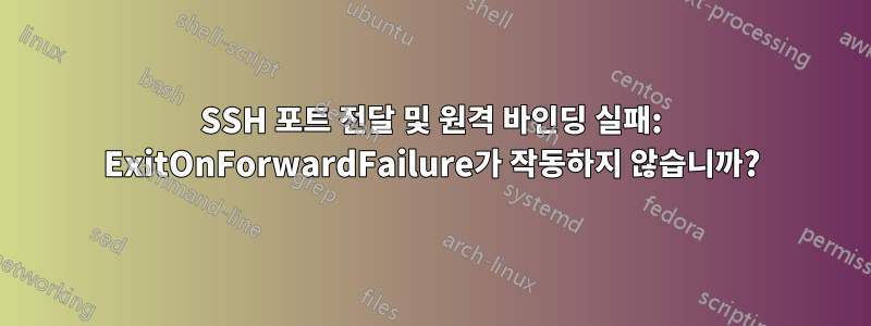 SSH 포트 전달 및 원격 바인딩 실패: ExitOnForwardFailure가 작동하지 않습니까?