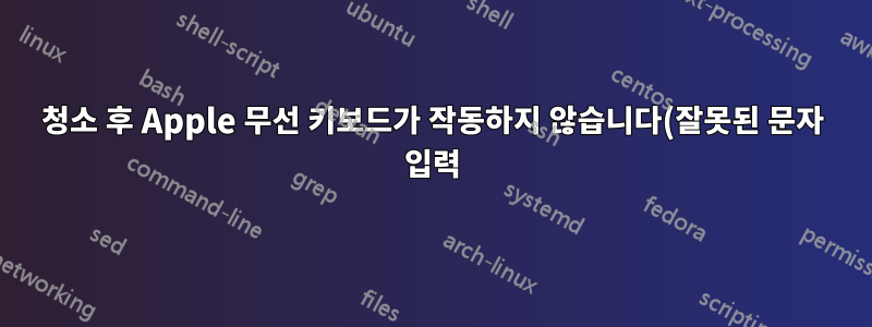 청소 후 Apple 무선 키보드가 작동하지 않습니다(잘못된 문자 입력).