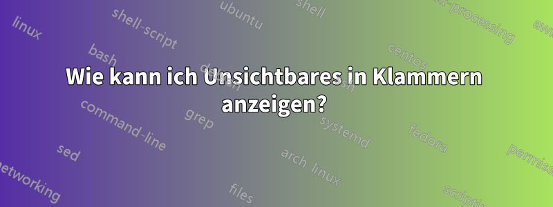 Wie kann ich Unsichtbares in Klammern anzeigen?