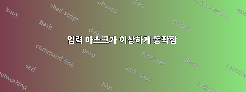 입력 마스크가 이상하게 동작함