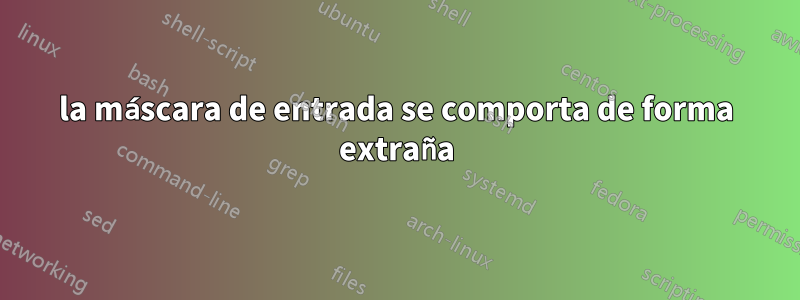 la máscara de entrada se comporta de forma extraña