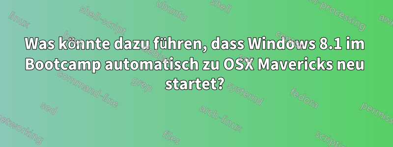 Was könnte dazu führen, dass Windows 8.1 im Bootcamp automatisch zu OSX Mavericks neu startet?