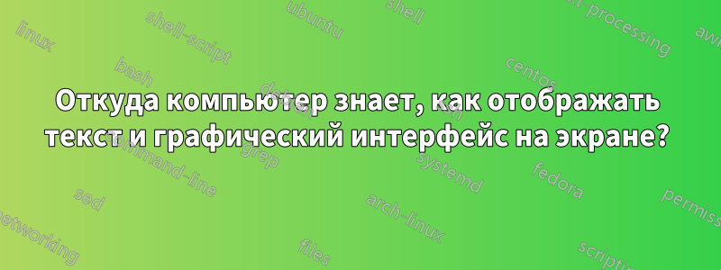 Откуда компьютер знает, как отображать текст и графический интерфейс на экране?