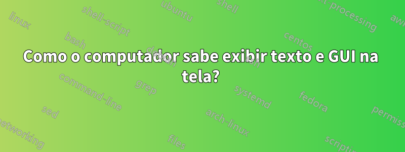 Como o computador sabe exibir texto e GUI na tela?