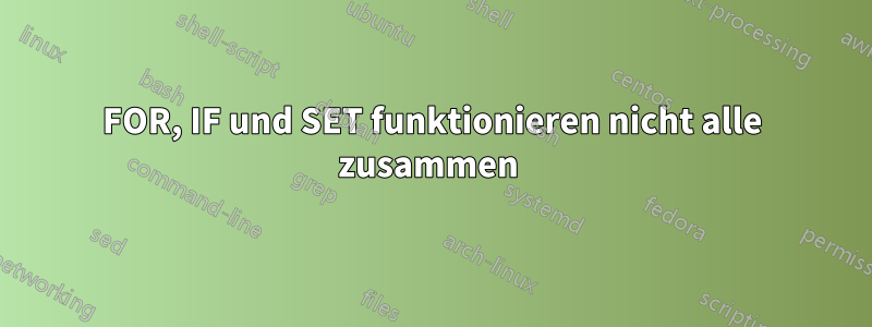 FOR, IF und SET funktionieren nicht alle zusammen 