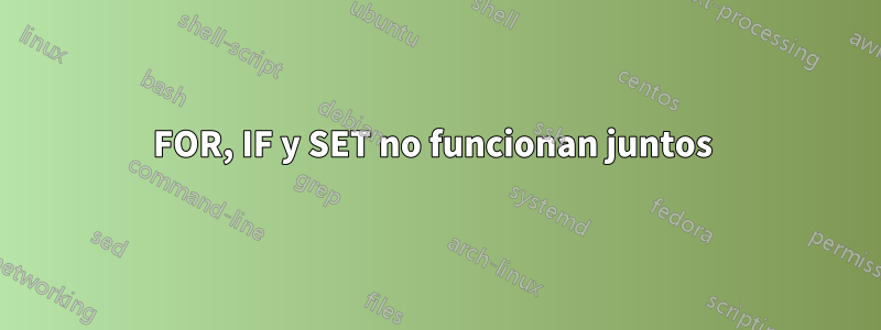 FOR, IF y SET no funcionan juntos 