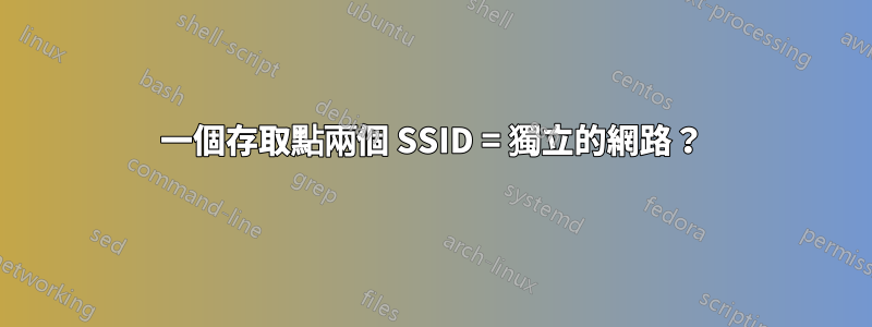 一個存取點兩個 SSID = 獨立的網路？