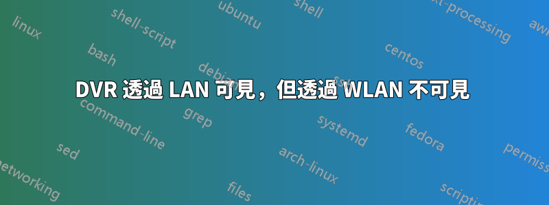 DVR 透過 LAN 可見，但透過 WLAN 不可見