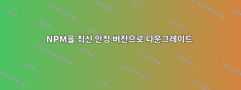 NPM을 최신 안정 버전으로 다운그레이드