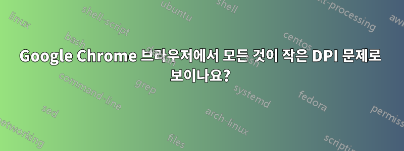 Google Chrome 브라우저에서 모든 것이 작은 DPI 문제로 보이나요?