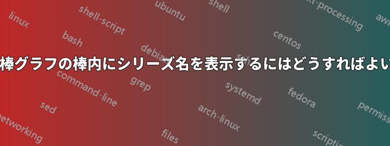 積み上げ棒グラフの棒内にシリーズ名を表示するにはどうすればよいですか?