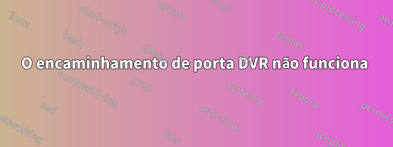 O encaminhamento de porta DVR não funciona