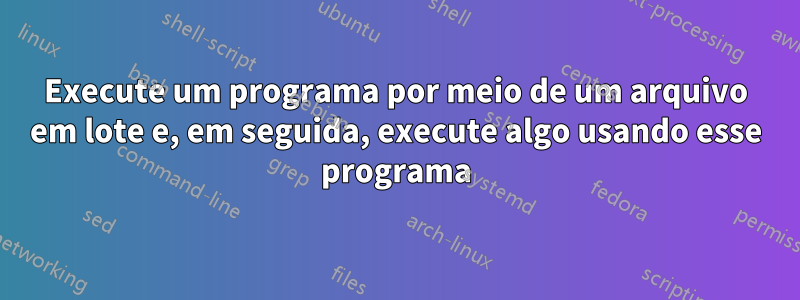 Execute um programa por meio de um arquivo em lote e, em seguida, execute algo usando esse programa