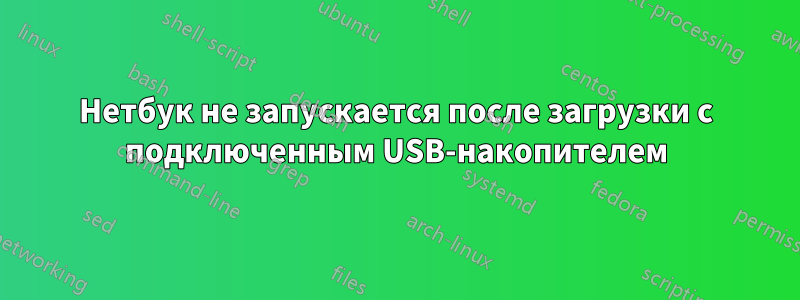 Нетбук не запускается после загрузки с подключенным USB-накопителем