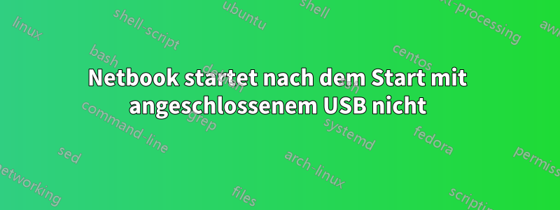 Netbook startet nach dem Start mit angeschlossenem USB nicht