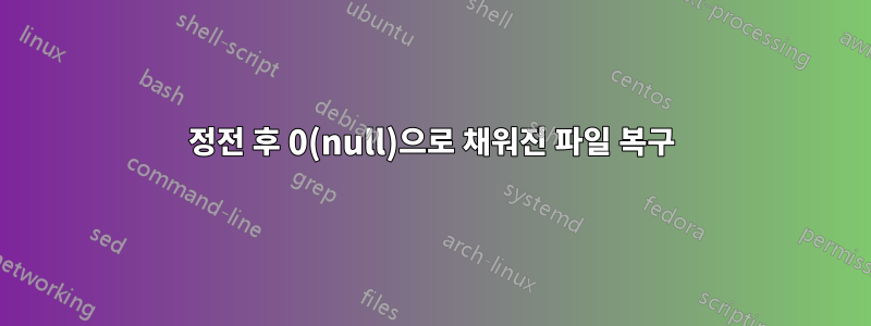 정전 후 0(null)으로 채워진 파일 복구