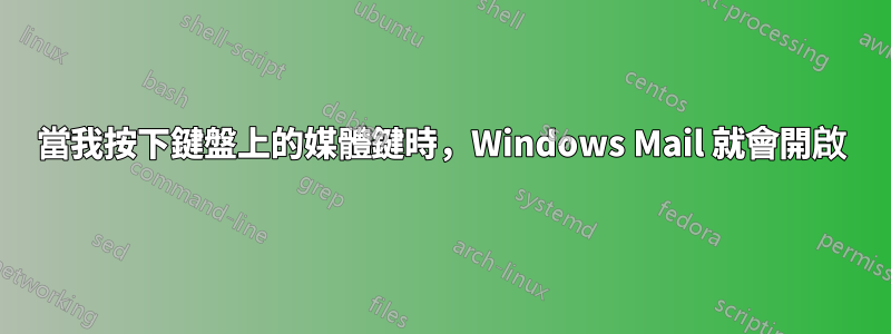 當我按下鍵盤上的媒體鍵時，Windows Mail 就會開啟