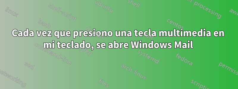 Cada vez que presiono una tecla multimedia en mi teclado, se abre Windows Mail