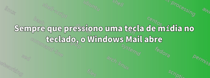 Sempre que pressiono uma tecla de mídia no teclado, o Windows Mail abre