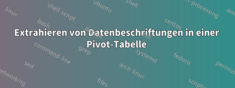 Extrahieren von Datenbeschriftungen in einer Pivot-Tabelle