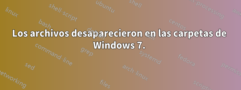 Los archivos desaparecieron en las carpetas de Windows 7.