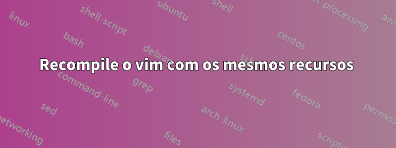 Recompile o vim com os mesmos recursos