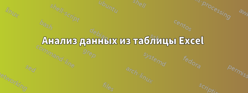 Анализ данных из таблицы Excel