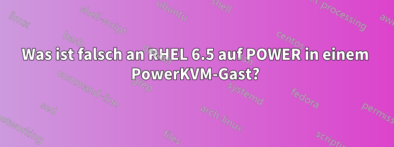 Was ist falsch an RHEL 6.5 auf POWER in einem PowerKVM-Gast?